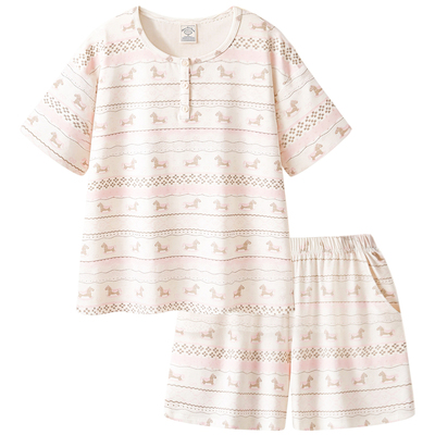 睡衣女款夏莫代尔棉短袖家居服