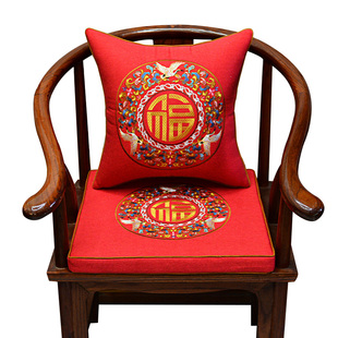 中式红木椅坐垫高密度海绵古典防滑官帽太师圈椅文椅茶座垫子定制