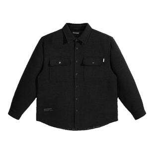 太平鸟男装衬衫冬季外穿式宽松外套潮流撞色刺绣翻领衬衣外套