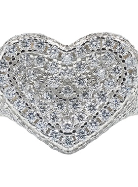 轻奢浪漫925银爱心戒指