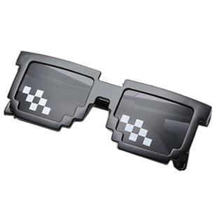 马赛克墨镜眼镜直播靓仔墨镜耍帅二次元像素恶搞伴郎搞笑沙雕眼镜