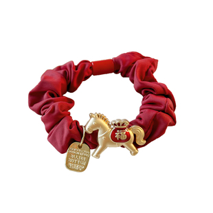 新年红马到富临小肠发圈女新款高级感皮筋高弹力耐用头圈发绳发饰