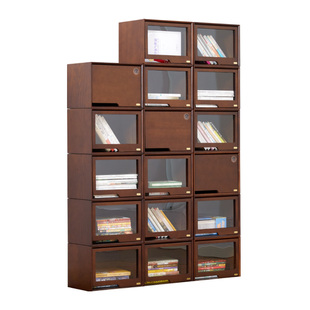 玩具手办展示柜实木落地家用陈列柜作品置物架翻盖式防尘透明柜子