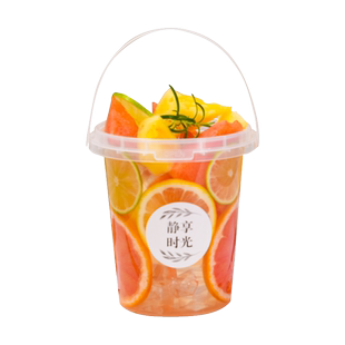 网红1000ml一桶水果茶桶杯饮料饮品桶自制打包商用手提奶茶桶杯子
