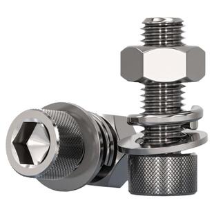 国标TA2纯钛内六角螺丝螺栓螺母平垫弹垫套装M3M4M5M6M8M10M12M16