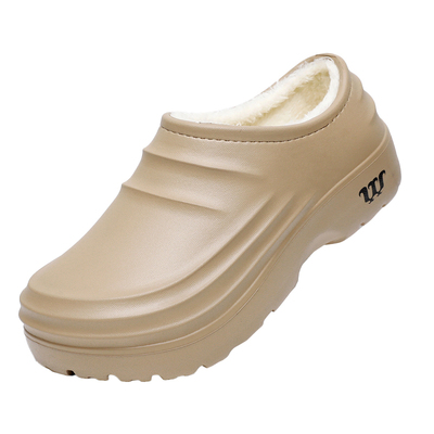 防滑防水棉拖鞋女士冬季外穿保暖包跟家居家厨房厨师厚底护士棉鞋