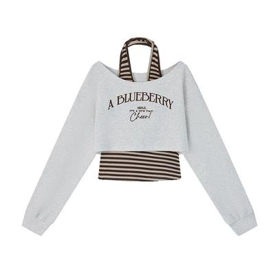 ablueberry露肩卫衣两件套女