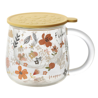 小清新茶水分离玻璃水杯高硼硅