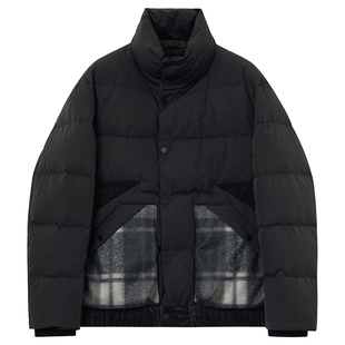 JDV商场同款秋冬男士黑色立领羽绒服短款保暖防风外套男装WDW4558