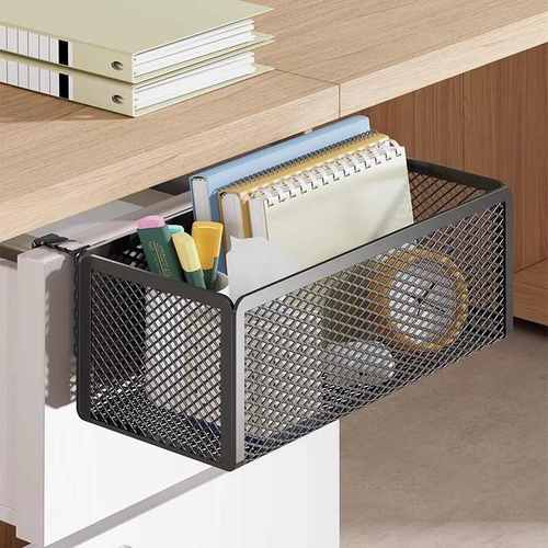 办公室悬挂置物架家用书桌边整理挂篮免安装收纳位储物架子工神器