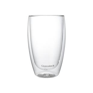 Glasslock盖朗双层咖啡玻璃杯耐热防烫透明拿铁牛奶家用水杯简约