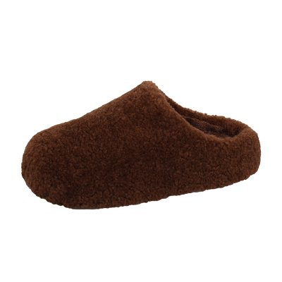 网红毛毛厚底包头半拖懒人棉拖鞋