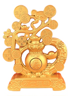 中式锌合金摇钱树招财摆件