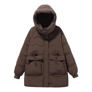 特大码冬季韩版羽绒服女300斤加肥加大胖mm宽松保暖连帽加厚外套