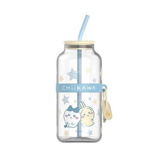 MINISO名创优品吉伊卡哇吸管玻璃杯高硼硅喝水杯子办公室学生女生