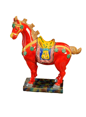 西安文创唐马彩绘陶瓷摆件纪念品