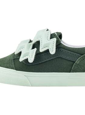 Vans范斯童鞋官方 Old Skool V Bolt Strap绿色小童板鞋