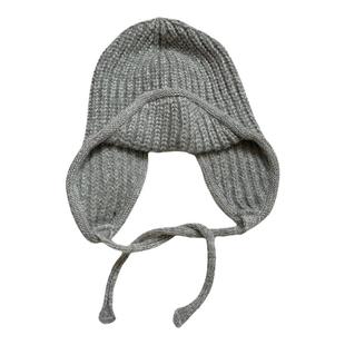 冬日氛围感ins纯色系带针织飞行帽女冬季韩版百搭保暖护耳雷锋帽