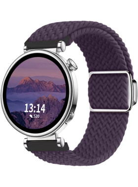 适用小米watch5表带梅紫编织磁吸