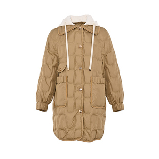 【暖冬衣橱】海尔曼斯冬季女士中长款羽绒服连帽外套休闲通勤