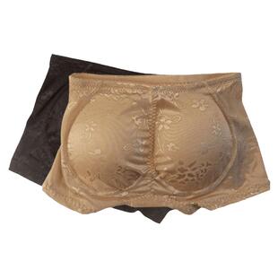 性感女士低腰提臀内裤丰臀神器无痕透气蜜桃翘臀平角假屁股自然款