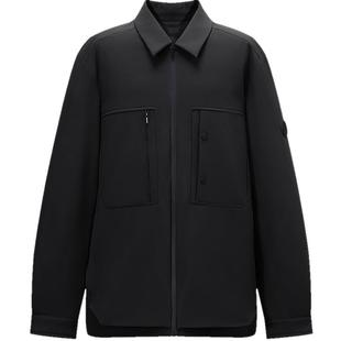 美特斯邦威男款冬季2025新款城市通勤羽绒衬衫翻领休闲夹克外套