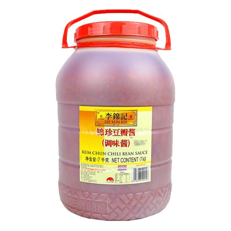 包邮李锦记锦珍豆瓣酱7kg7千克餐饮装烧烤酱香饼红油免剁打碎加细