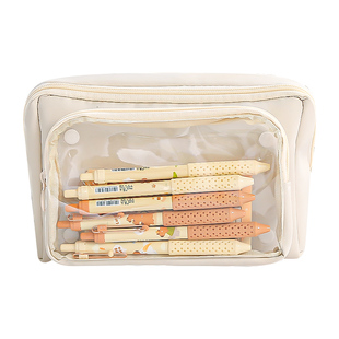 买1得2可拆卸~笔袋女生2026年超火文具女孩款小学生高颜值ins风铅笔盒初中男痛包透明笔袋考试专用多功能2025