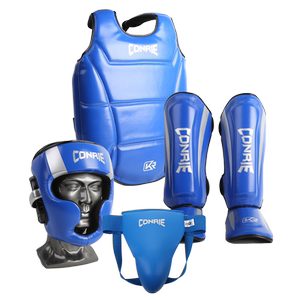 康瑞散打护具全套儿童拳击泰拳护头训练搏击护胸护裆护腿防护套装