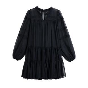 MULVAN 罗马假日 法式约会白色连衣裙女宽松度假风海边短款衬衫裙