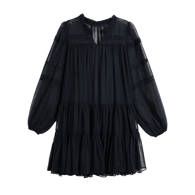 MULVAN 罗马假日 法式约会白色连衣裙女宽松度假风海边短款衬衫裙