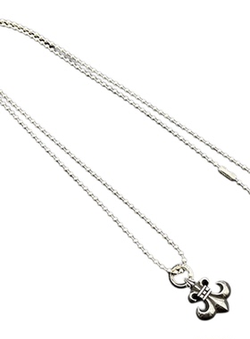 s925纯银克罗伈复古单环童军花项链男女欧美鸢尾花吊坠毛衣链潮牌