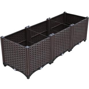 阳台蔬菜种植花箱户外种菜专用箱楼顶长方形特大号塑料花盆栽室外