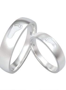 亲子纯银脚丫子满足戒指设计定做