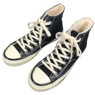 1970s黑色高帮加绒帆布鞋女2025新款百搭情侣款棉鞋保暖冬季板鞋