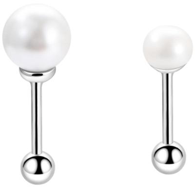 999纯银天然珍珠耳钉女螺丝扣养