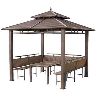 莫家户外遮阳棚镀锌顶棚凉亭帐篷别墅庭院景区休闲抗大风雨棚亭子