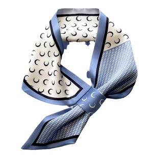 小长条丝巾女护颈丝带围脖锁骨带扣懒人交叉小耳朵搭配衬衫薄围巾