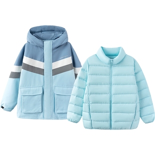 巴拉巴拉男童羽绒服中大童宝宝中长款三合一洋气外套冬季新款儿童