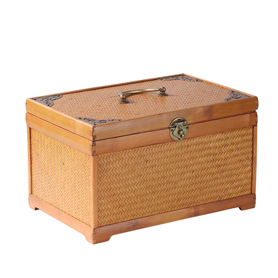 竹编茶箱户外茶具手提收纳提篮