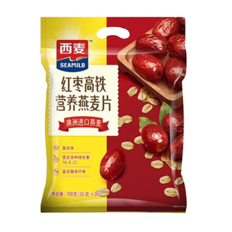 西麦红枣高铁特浓奶香中老年营养燕麦片700克小袋装冲饮谷物早餐