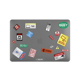 MIUCHO 贴纸标签苹果电脑壳2026新款M5适用Air15 M2笔记本外壳MacBookPro14寸磨砂透明pro16寸防磕碰保护硬壳