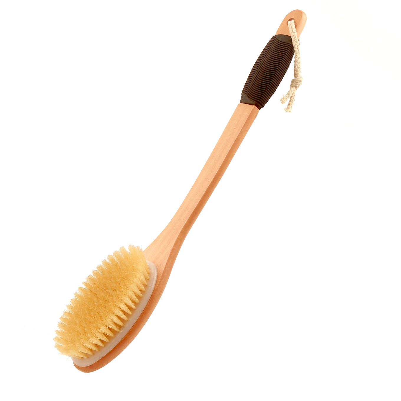 Solid wood curved handle back scrubbing brush, household horsehair bath brush, scrubbing wonder, pig hair bath brush, pig hair back scrubbing brush thumbnail 2