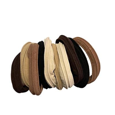 100条装奶茶色混装无缝弹力发圈皮筋气质高弹力耐用无接缝头绳