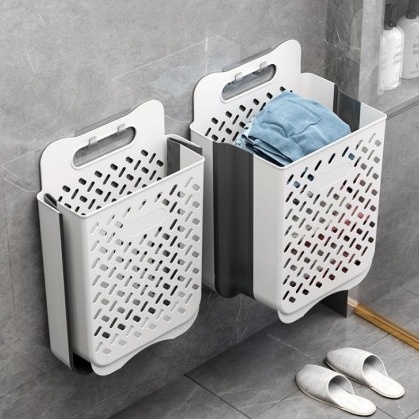 壁挂式可折叠脏衣篮家用卫生间洗衣篮储物大收纳筐浴室塑料脏衣篓