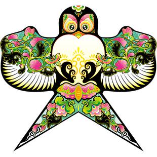 2026新款网红卡通珐琅沙燕黑风筝微风易飞儿童手持大人专用高档