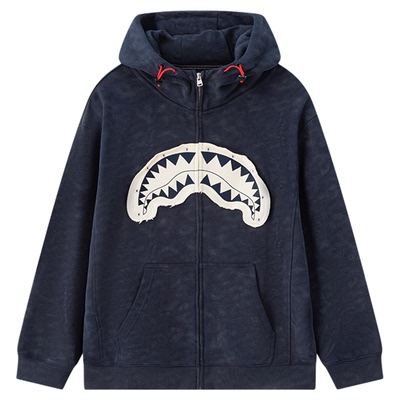 SprayGround鲨鱼嘴25秋冬连帽开衫卫衣男女美式宽松休闲拉链外套