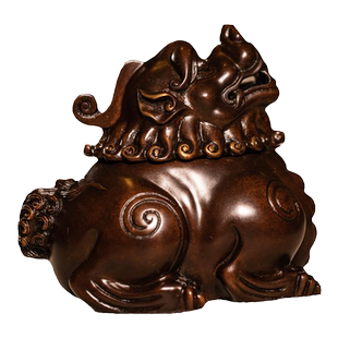 官方新款直营店巧生炉博物馆瑞兽熏炉狻猊唐狮香炉铜炉摆件盘香