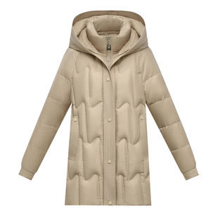 妈妈羽绒服中长款冬装2025新款时尚宽松奶奶中老年人女款加厚外套