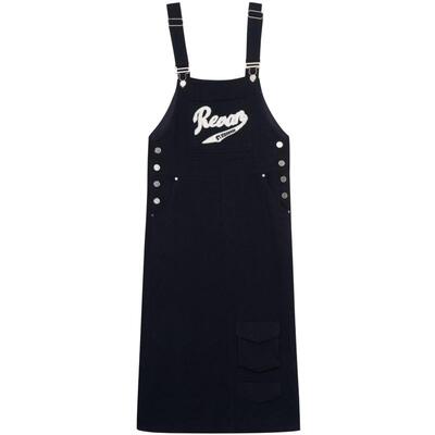 REVAN芮范设计师款学院风牛仔工装背带裙RN71508158